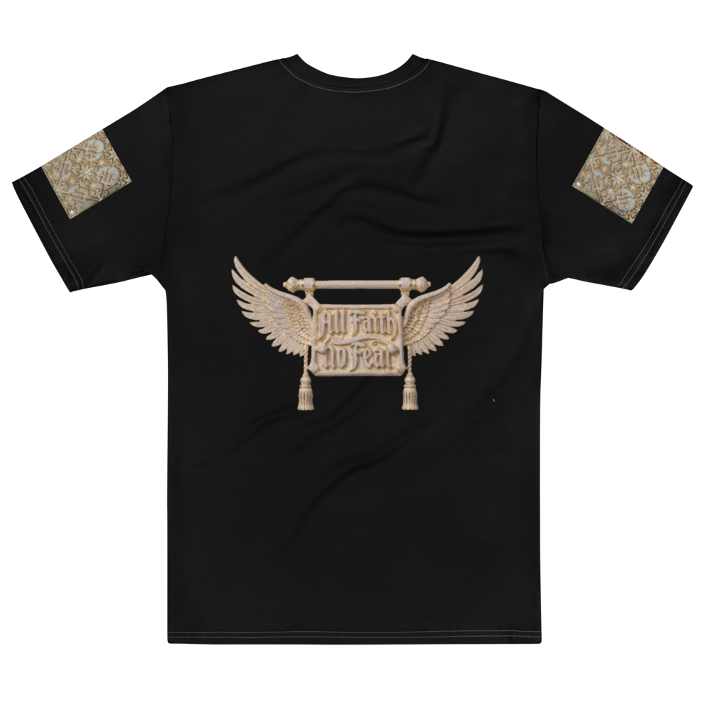 Men’s (All Faith No Fear) all over print cotton crew neck t-shirt (Copy)