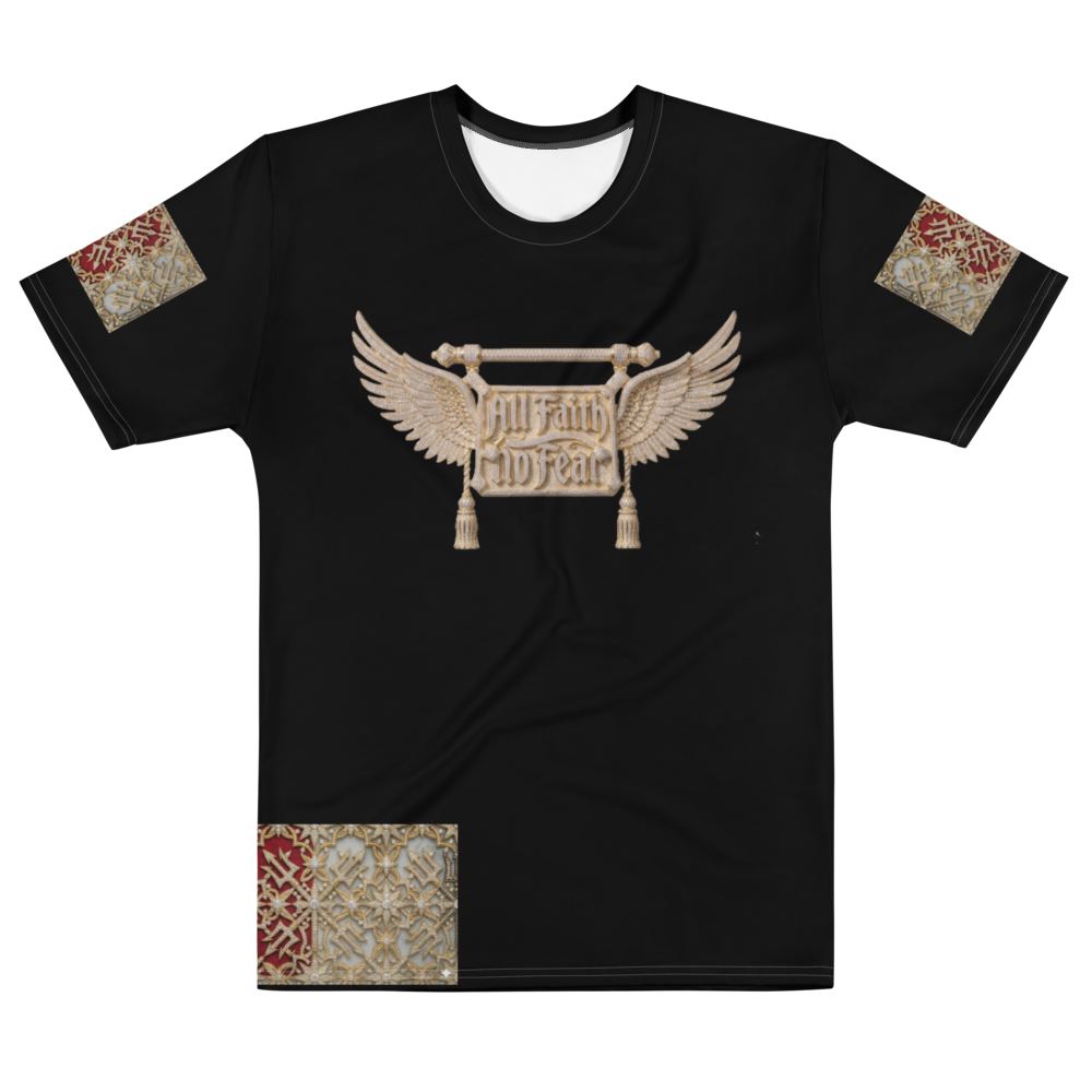Men’s (All Faith No Fear) all over print cotton crew neck t-shirt (Copy)